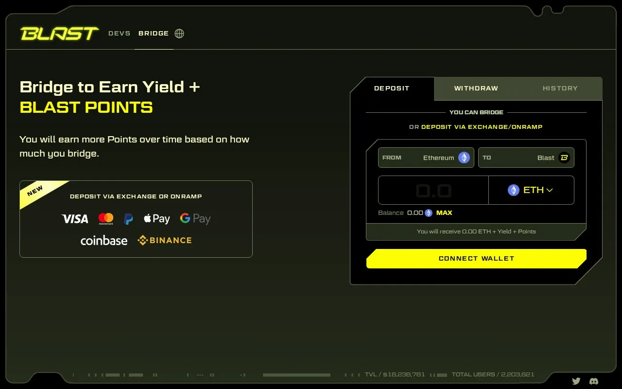 Blast Bridge homepage screenshot
