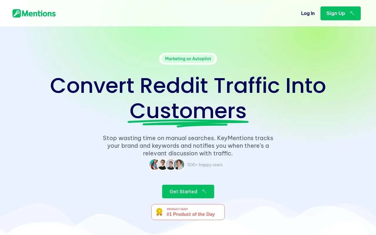 KeyMentions homepage screenshot