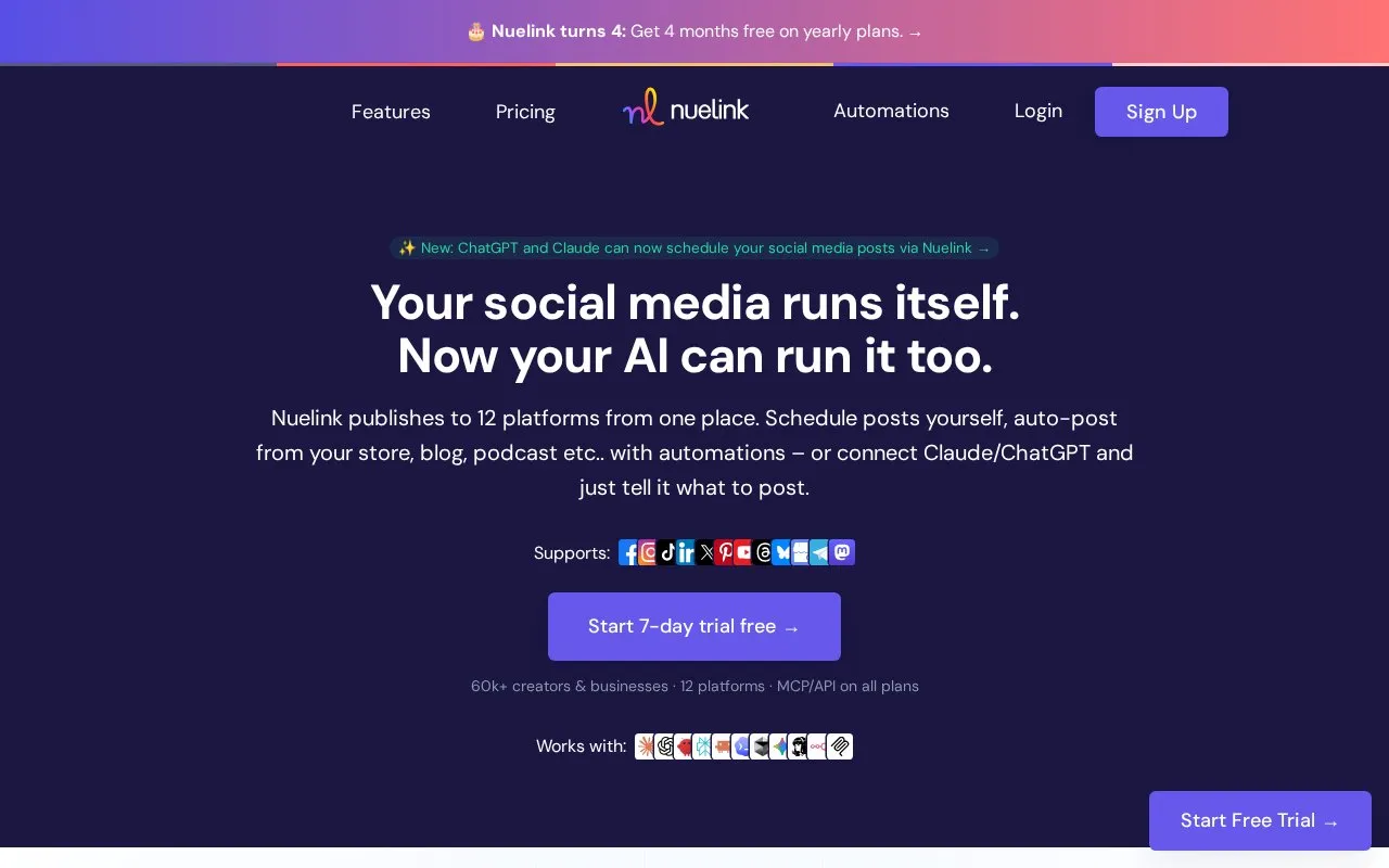 Nuelink homepage screenshot