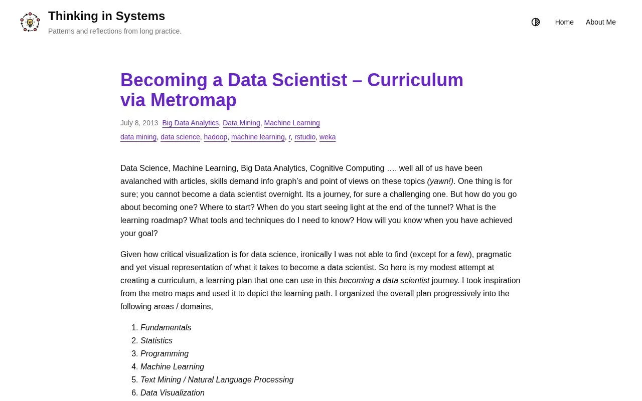 Curriculum via Metro map homepage screenshot