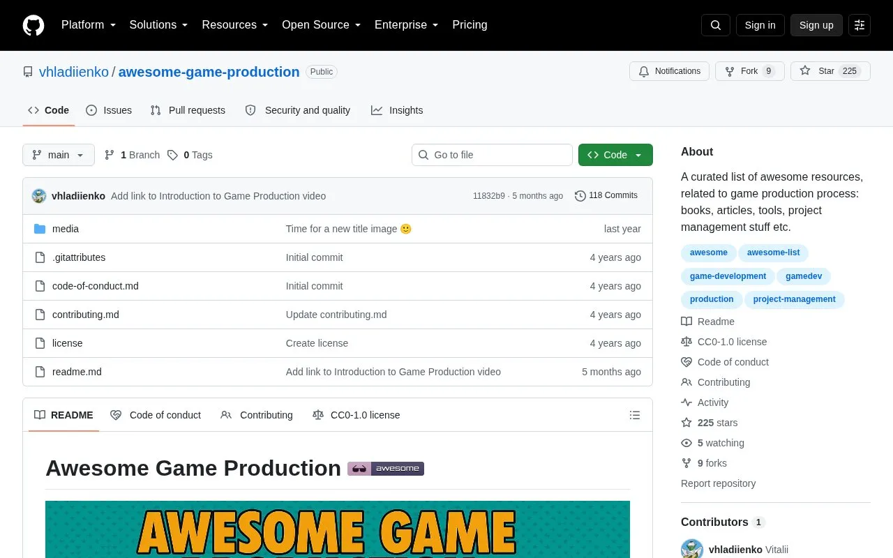 Awesome Game Production homepage screenshot