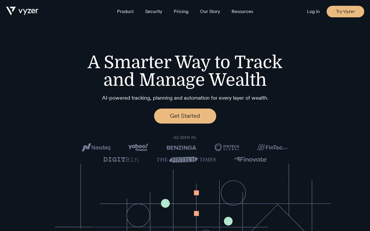 Vyzer homepage screenshot