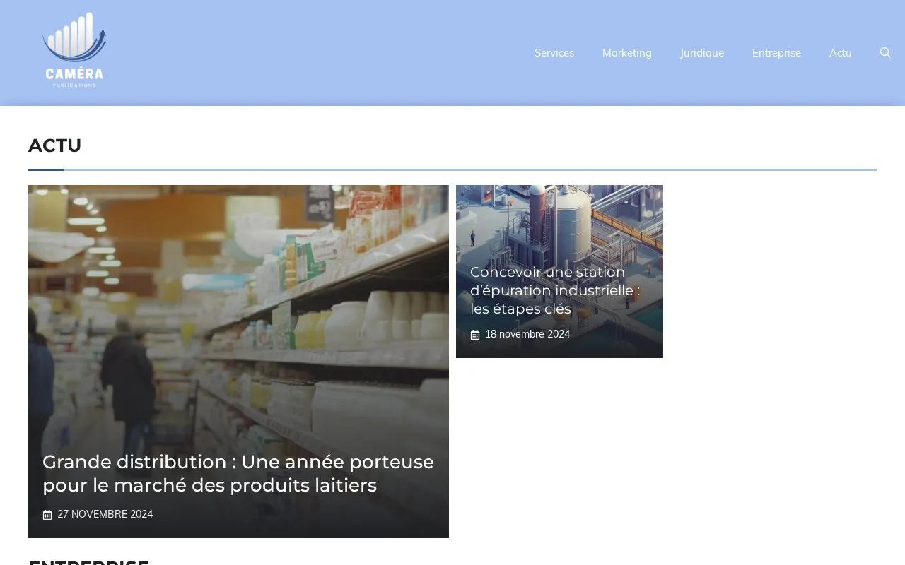 Camera homepage screenshot