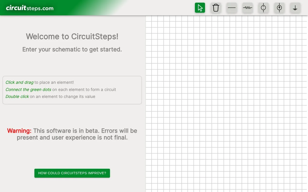 Circuit steps homepage screenshot