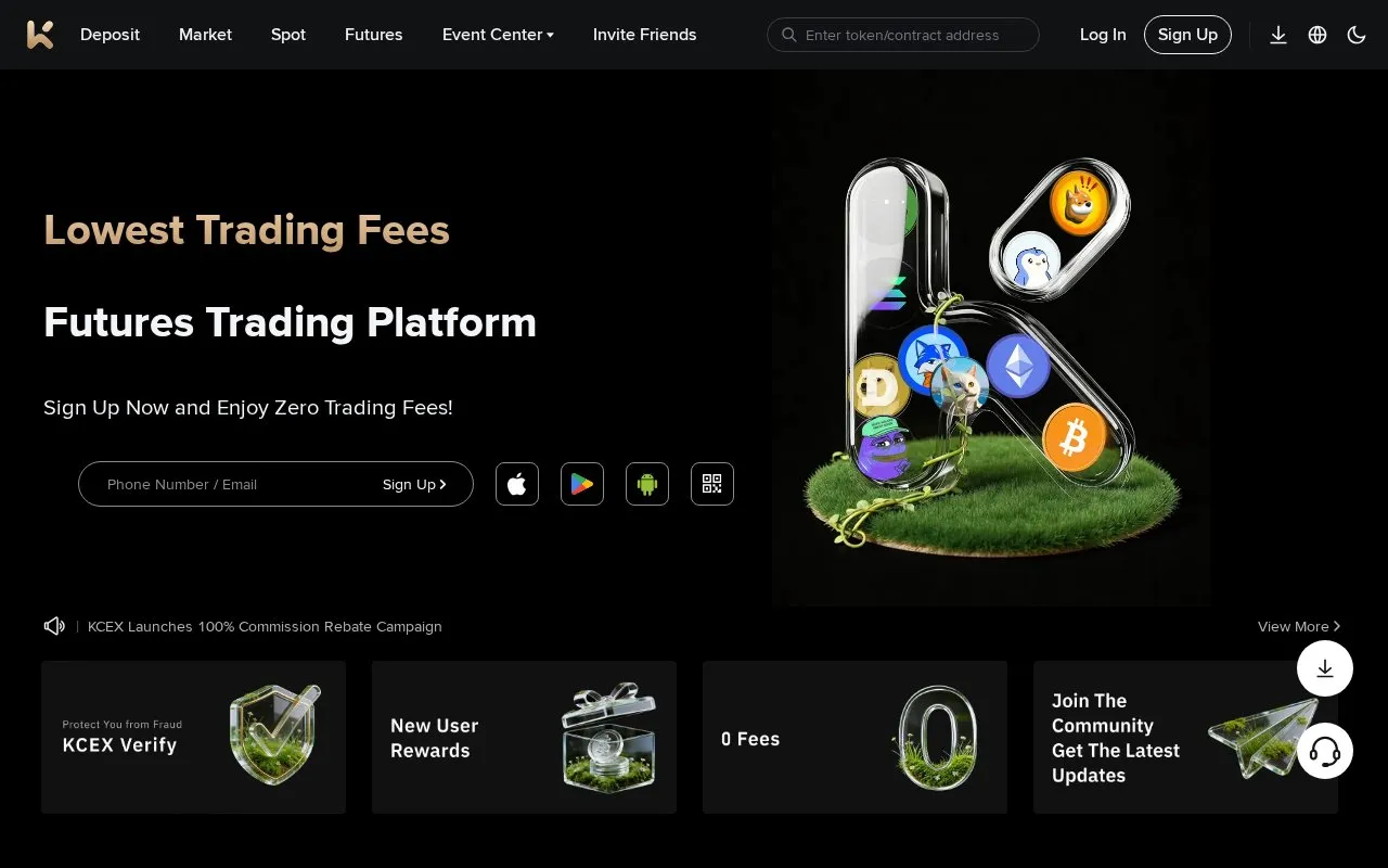 KCEX homepage screenshot