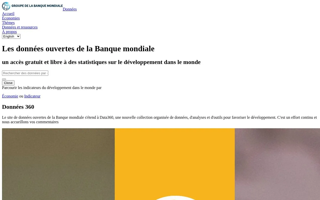 World Bank Open Data homepage screenshot