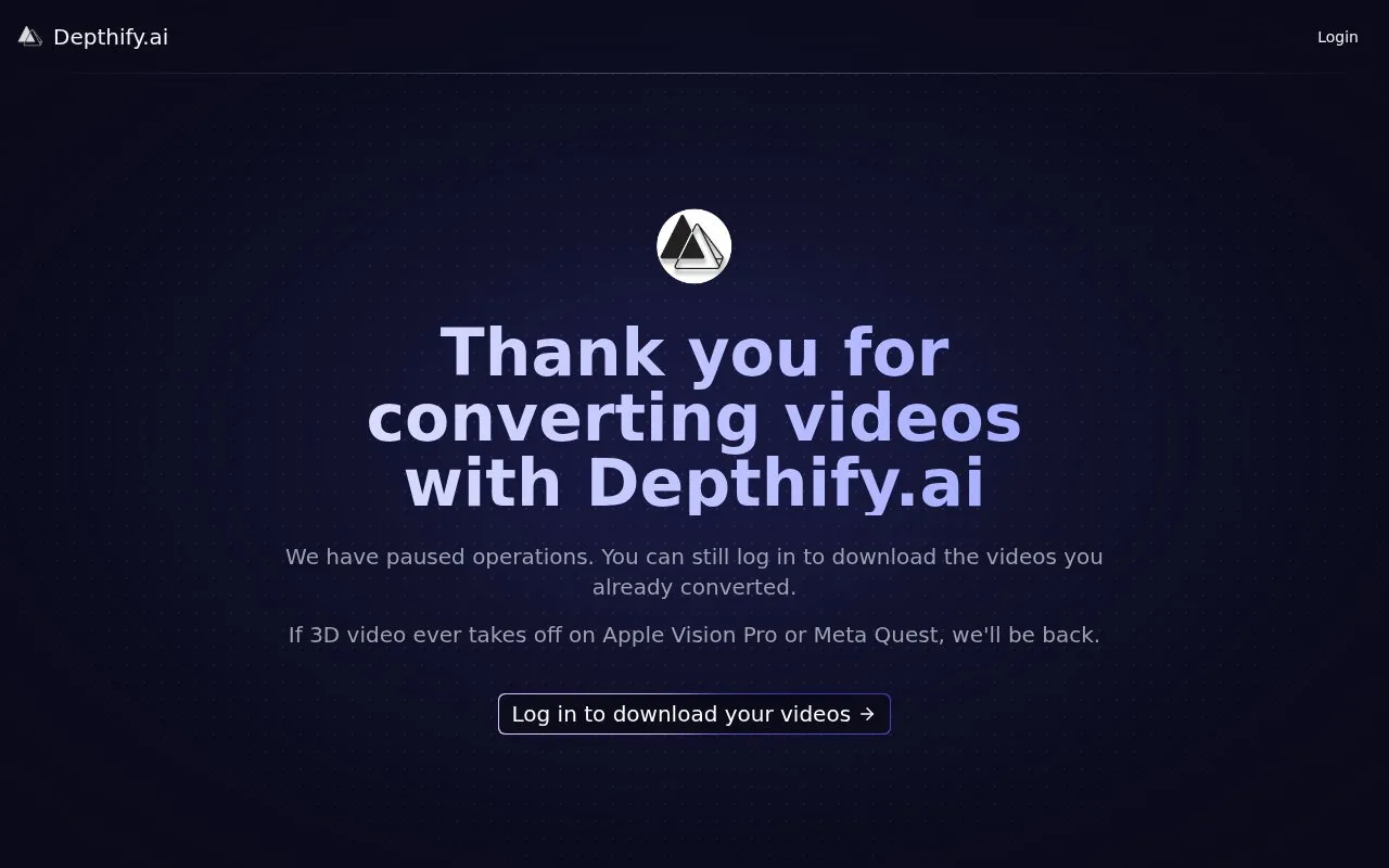 Depthify.ai homepage screenshot
