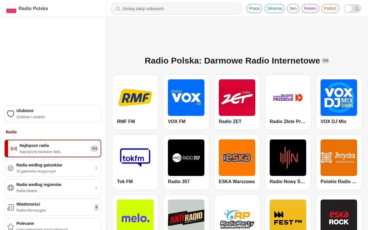 Radio Polska homepage screenshot