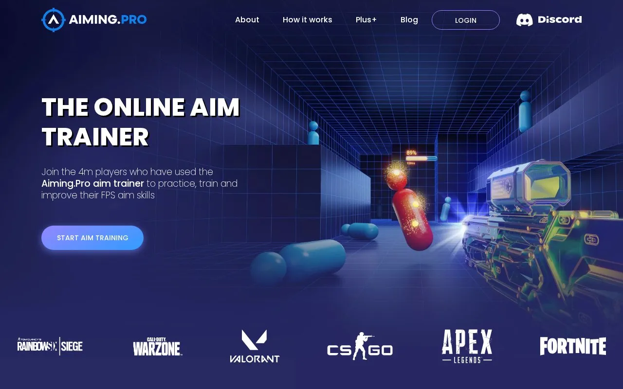 Aiming.Pro homepage screenshot
