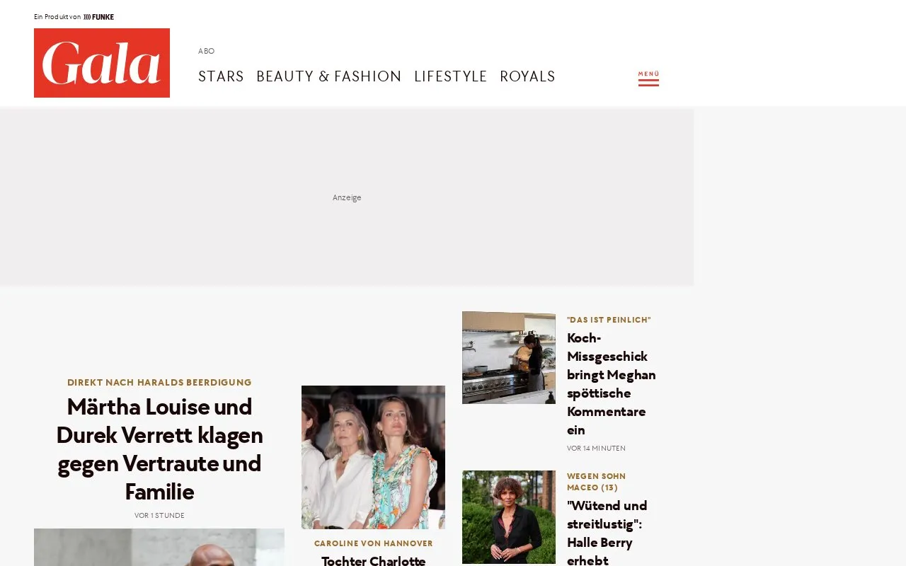 Gala homepage screenshot