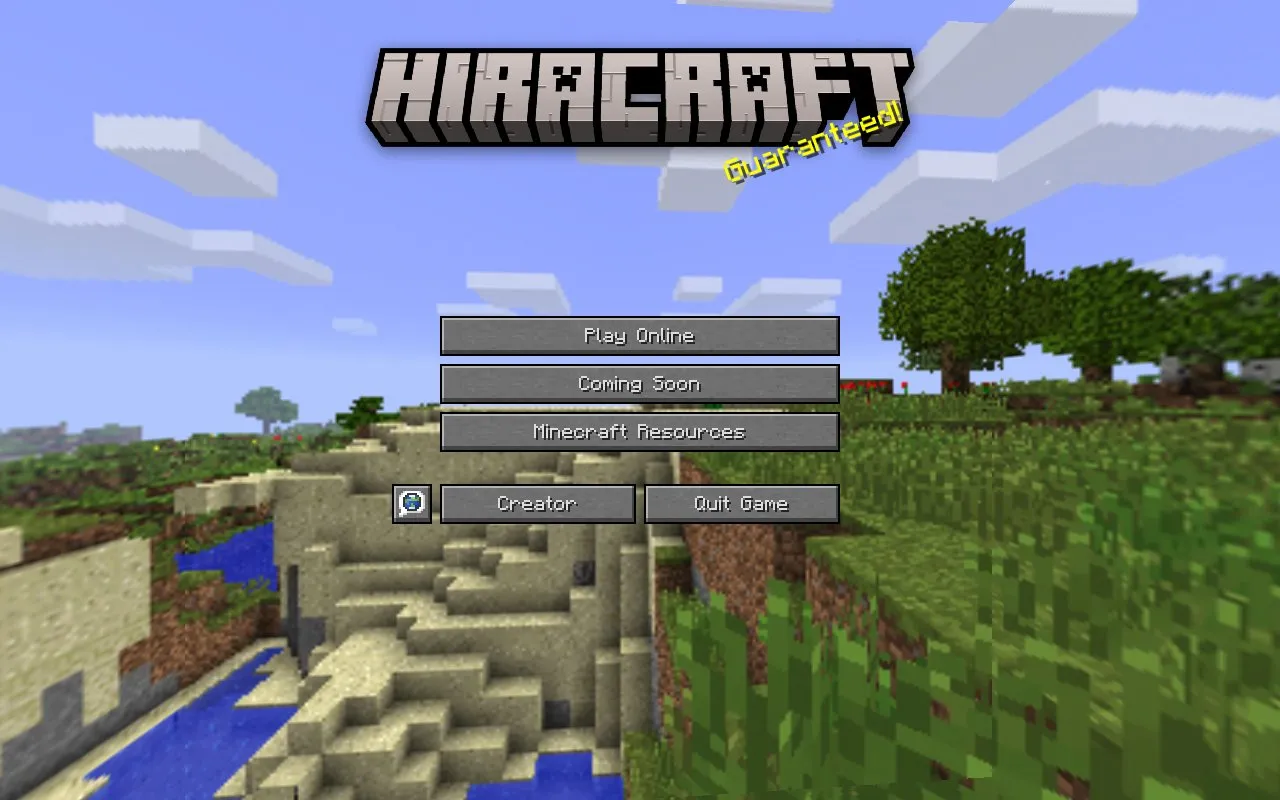 Hiracraft homepage screenshot