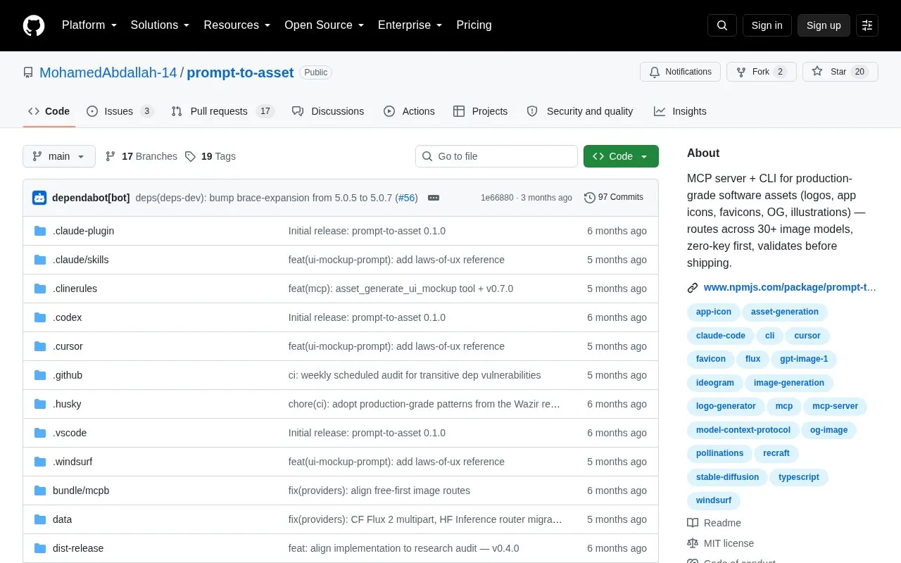 prompt-to-asset homepage screenshot