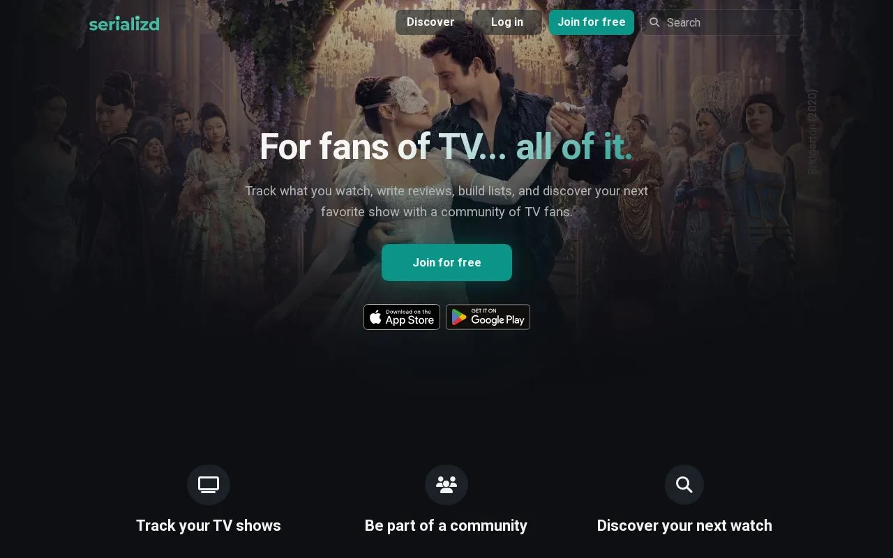 serializd homepage screenshot