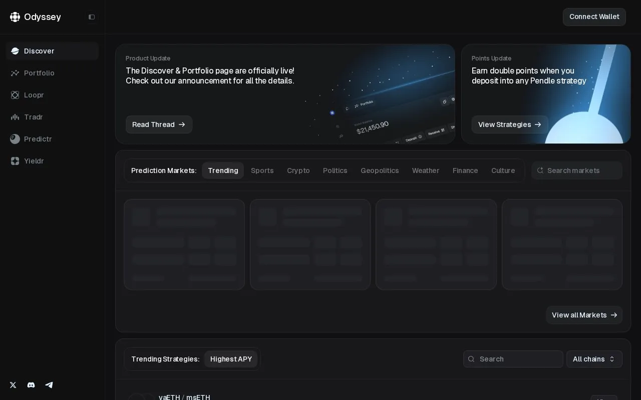 Odyssey Finance homepage screenshot