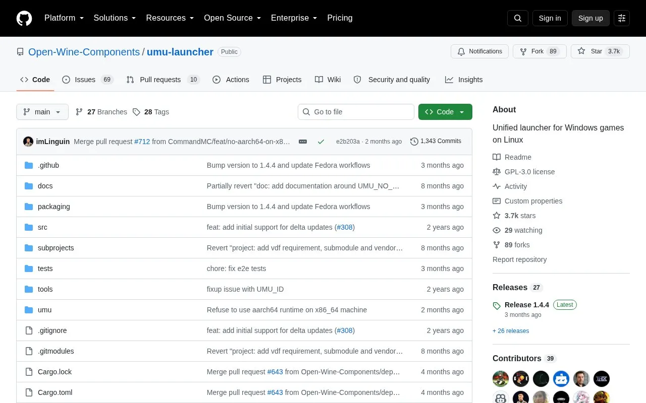 UMU homepage screenshot