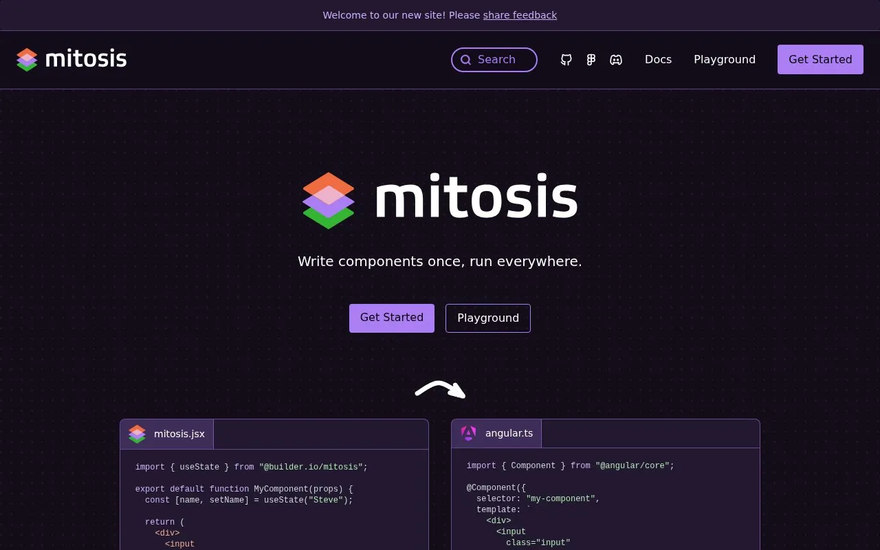 Mitosis homepage screenshot
