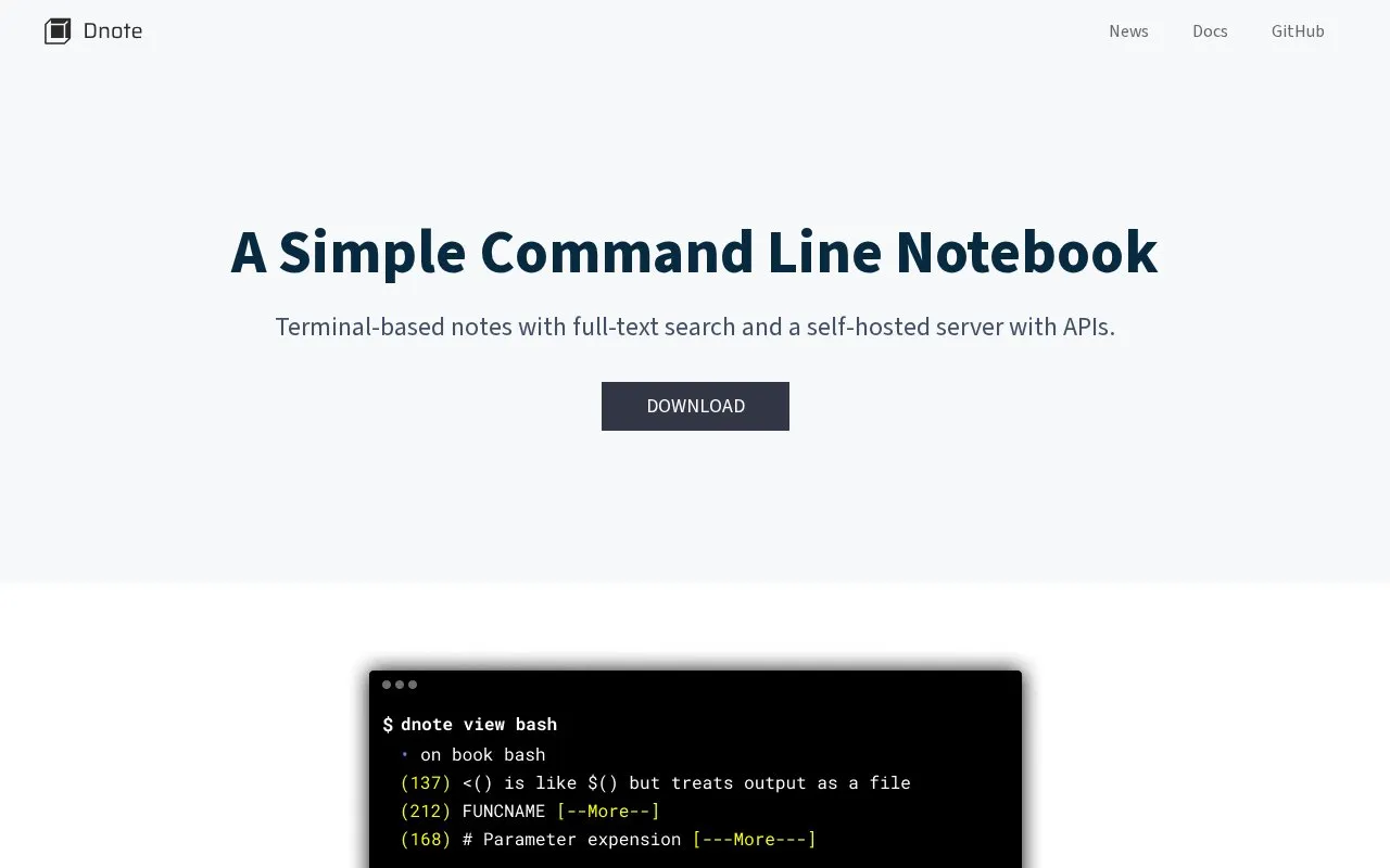 GetDNote homepage screenshot
