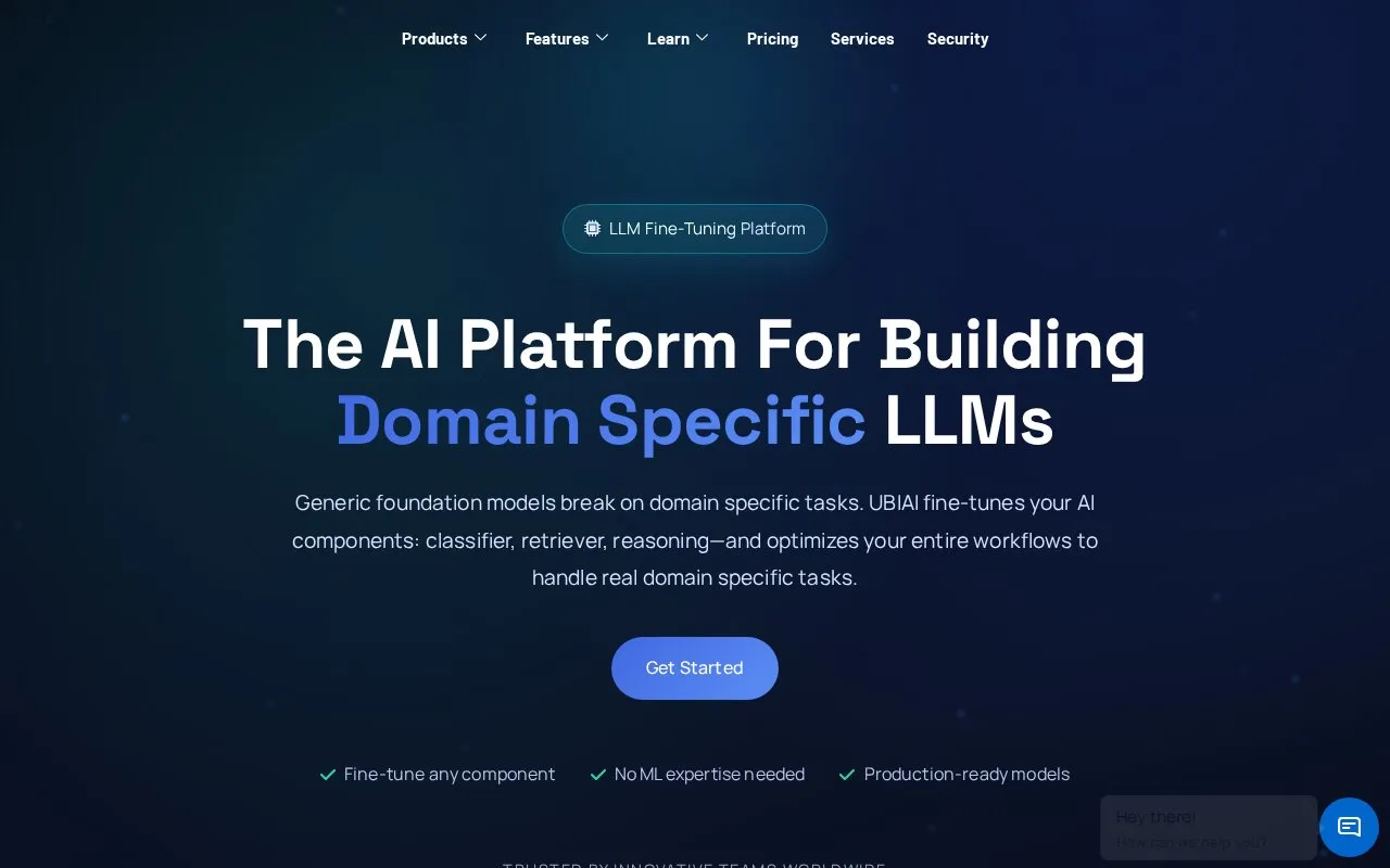 UBIAI homepage screenshot