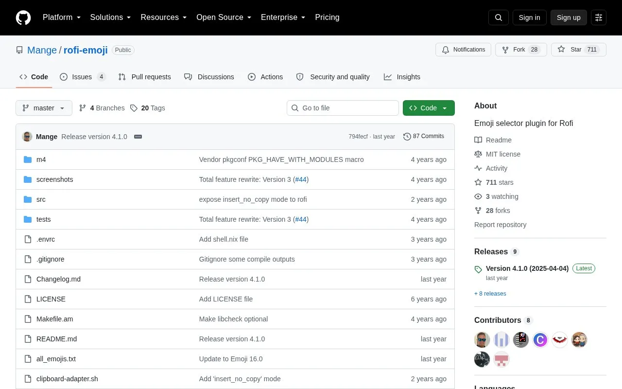 Emoji Selector homepage screenshot