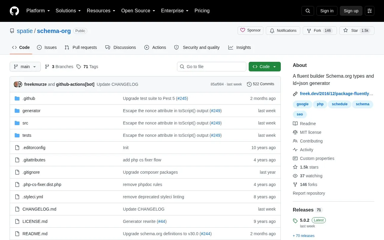 schema-org homepage screenshot