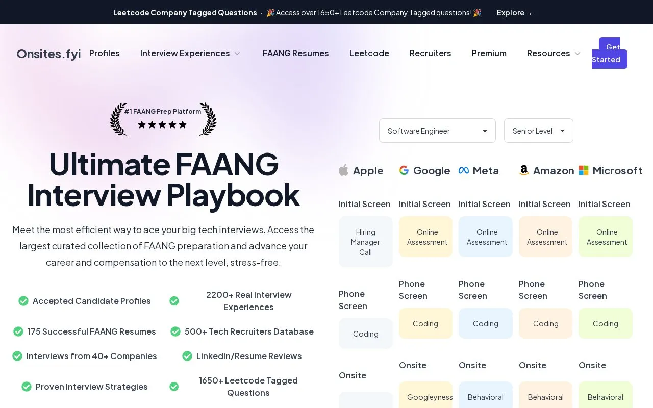 OnSites homepage screenshot