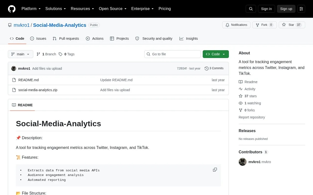 Social-Media-Analytics homepage screenshot