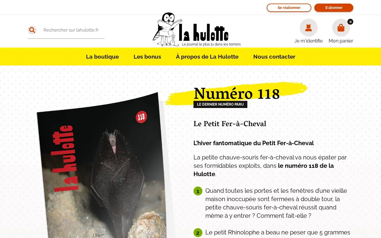 La Hulotte homepage screenshot