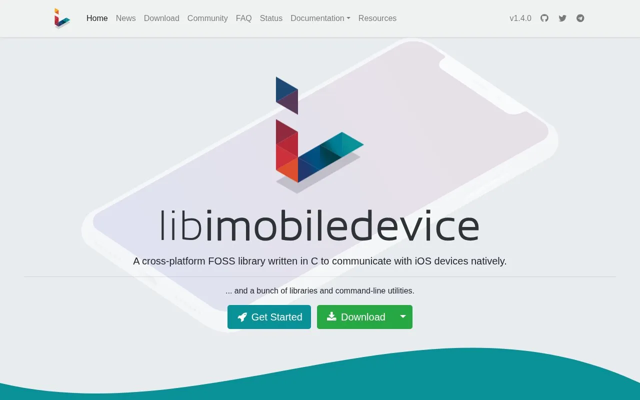 libimobiledevice homepage screenshot