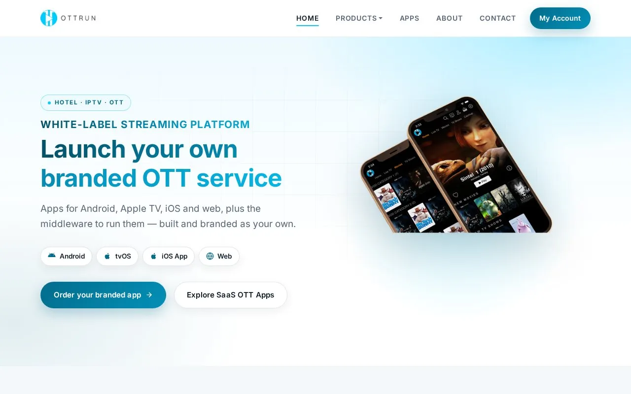 OTTRUN homepage screenshot
