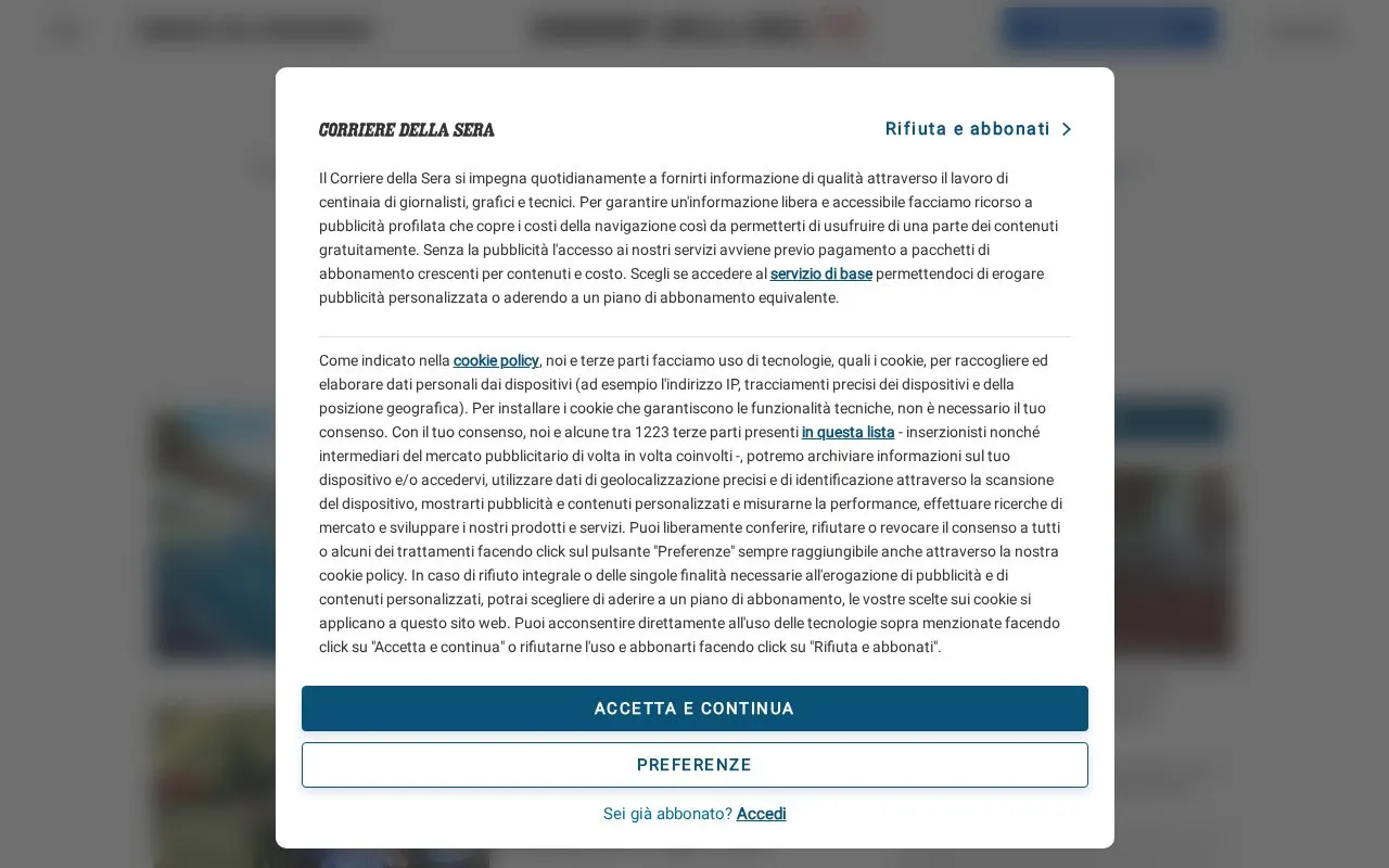 Corriere del Mezzogiorno homepage screenshot