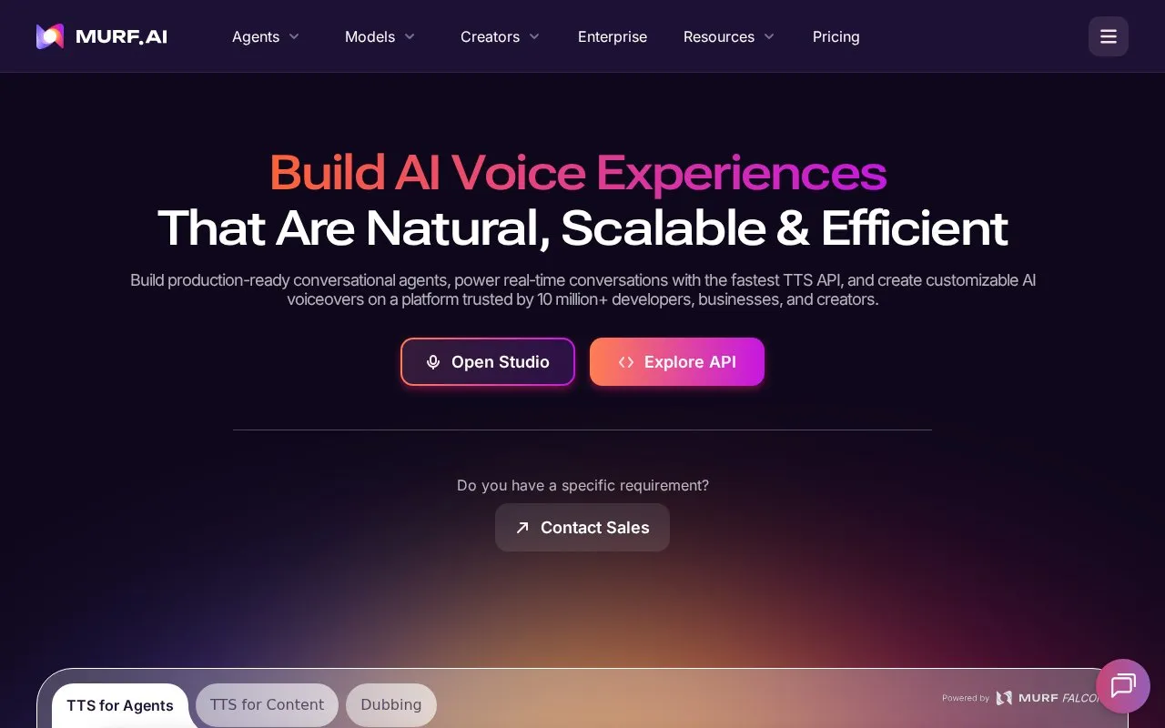 Murf homepage screenshot