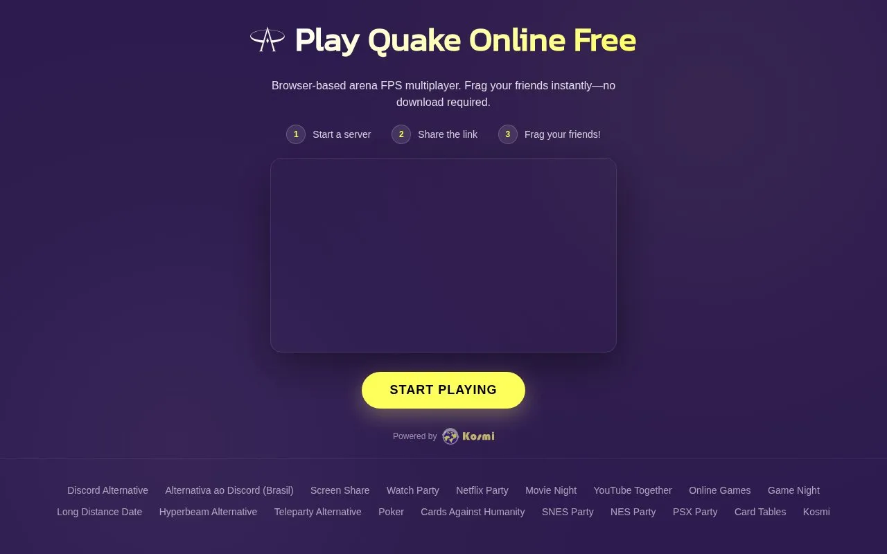 OpenArena Live homepage screenshot