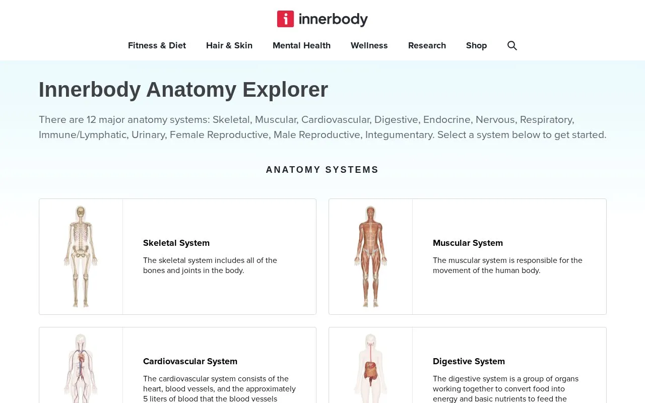 Inner Body homepage screenshot