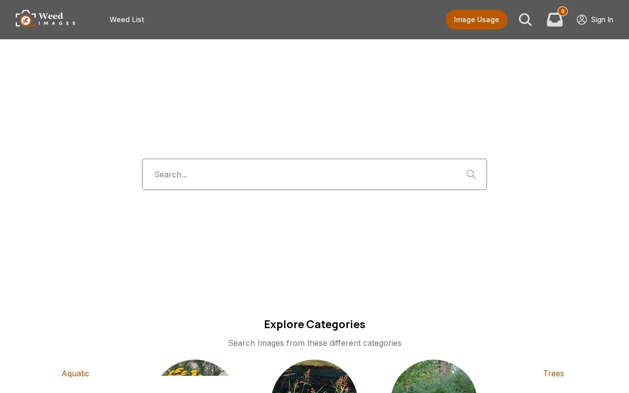 Weed Images homepage screenshot