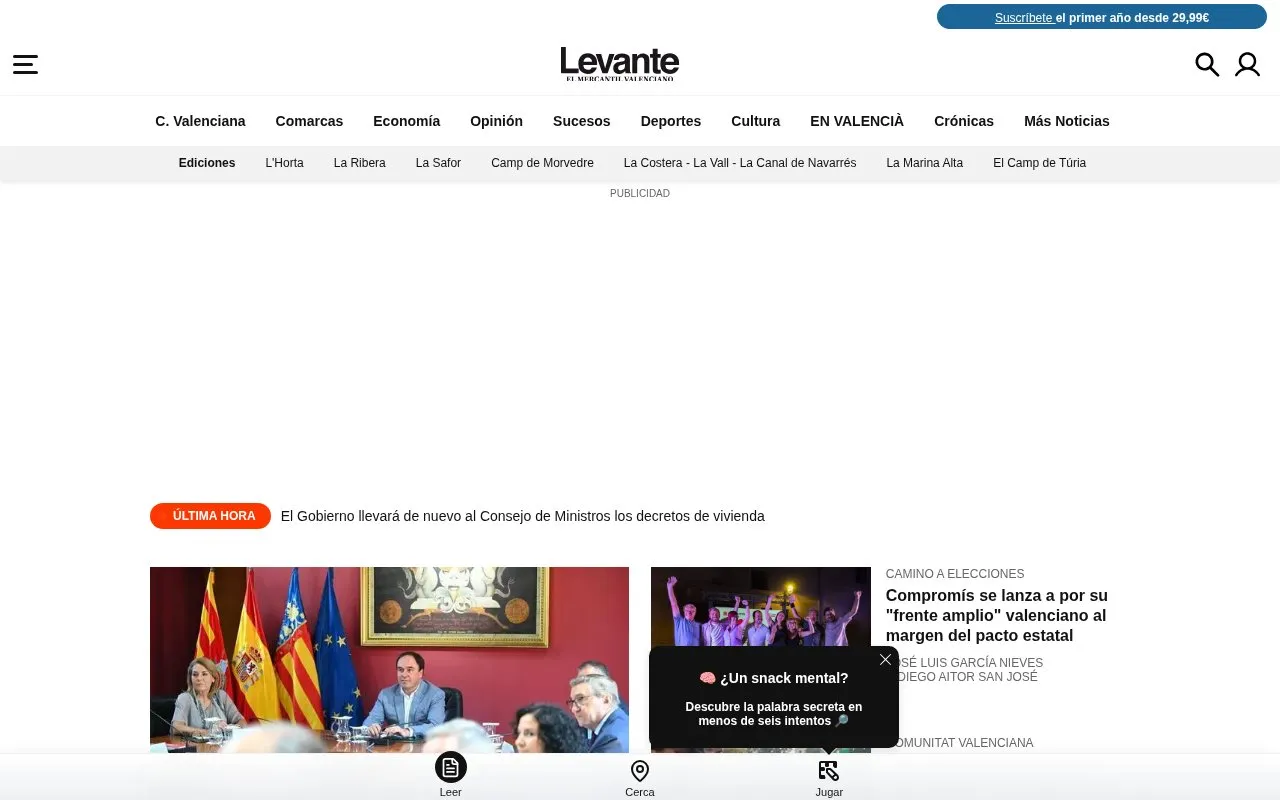 Levante-EMV homepage screenshot