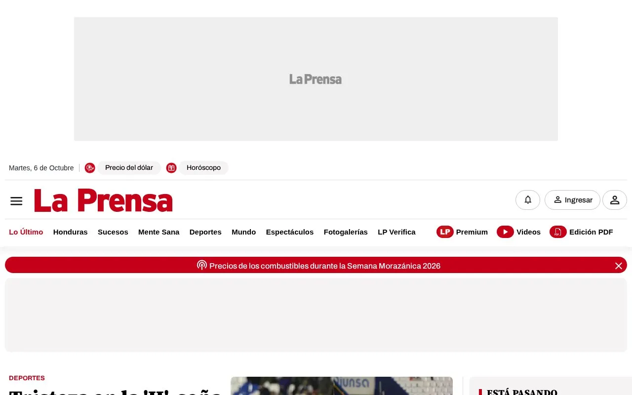 La Prensa homepage screenshot
