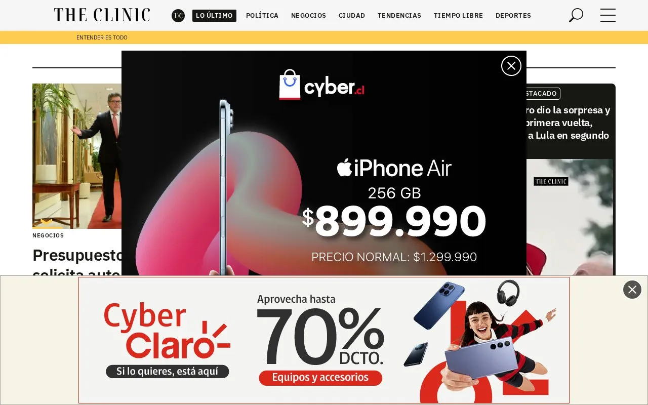 The Clinic homepage screenshot