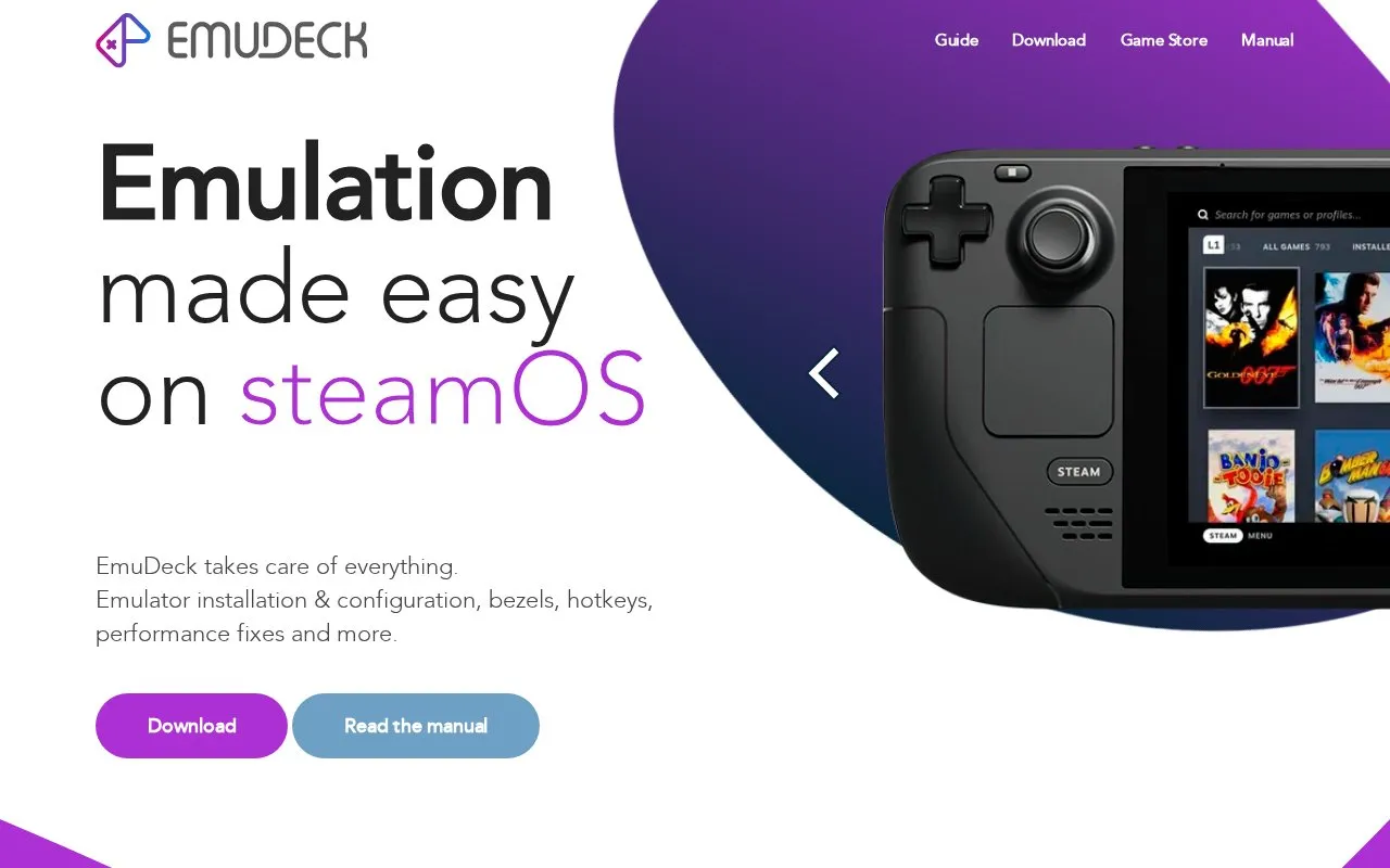 EmuDeck homepage screenshot