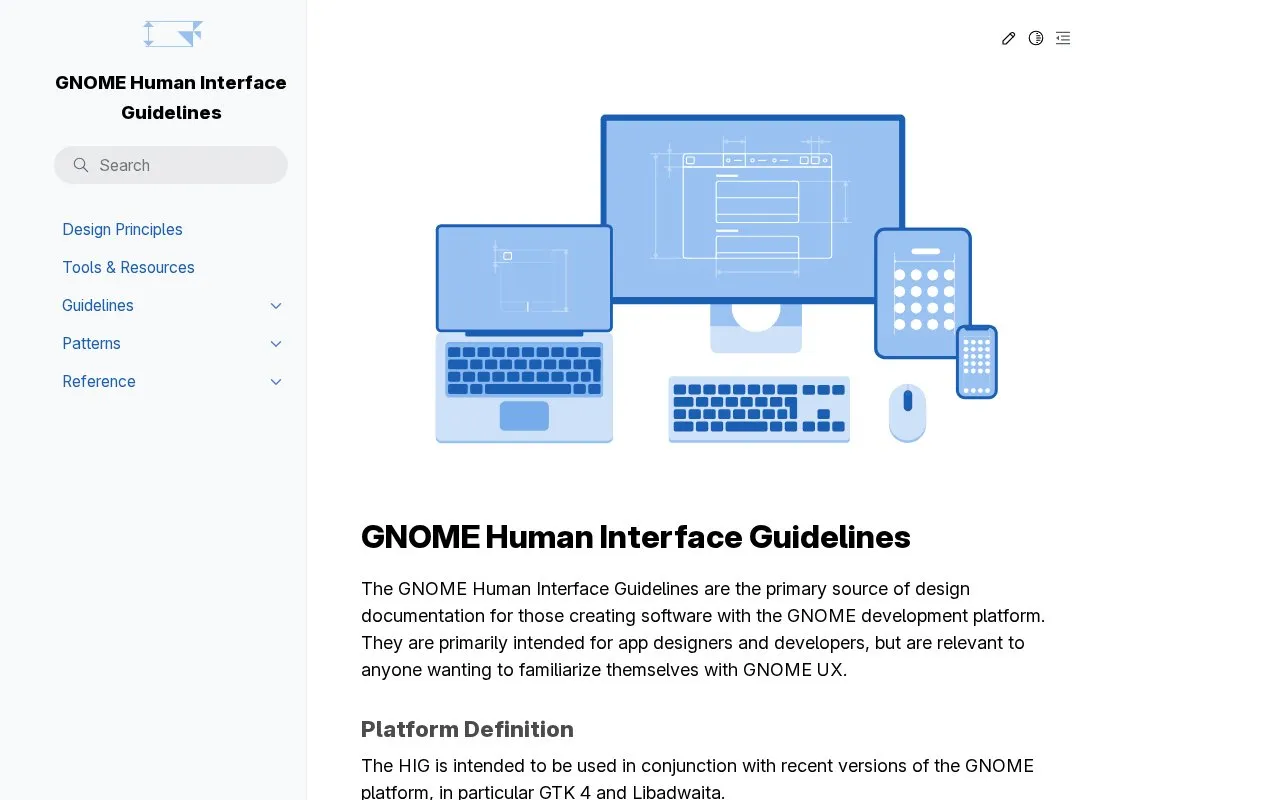 Gnome homepage screenshot