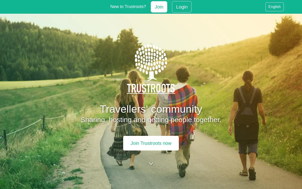 Trustroots homepage screenshot