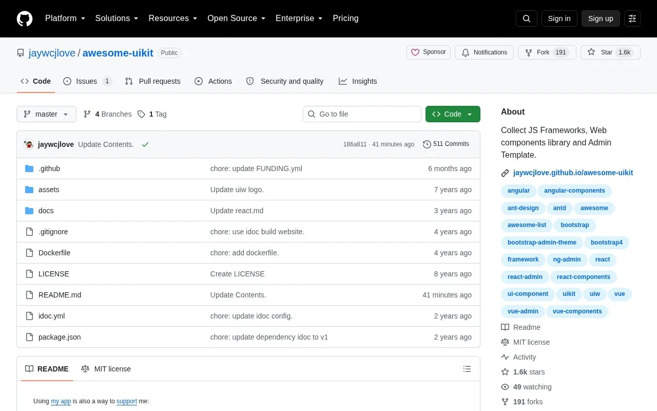 Awesome UIKit homepage screenshot