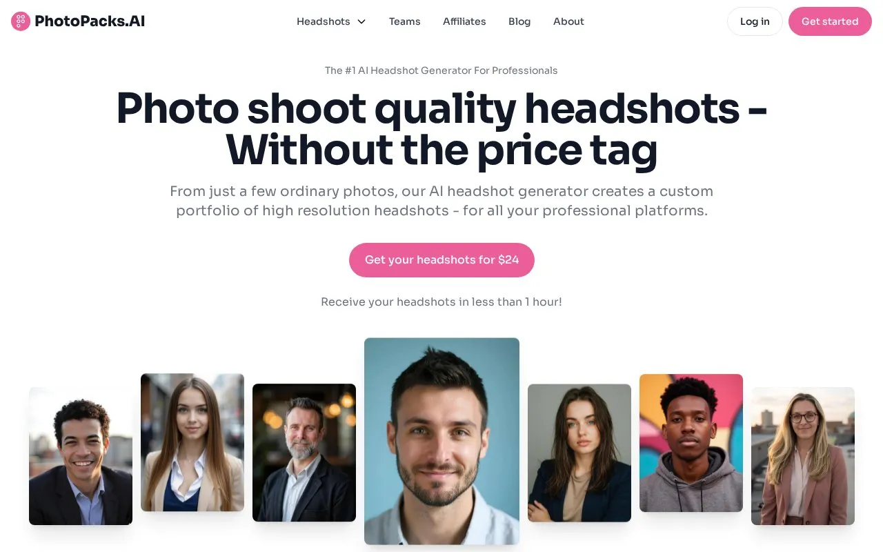PhotoPacks.AI homepage screenshot