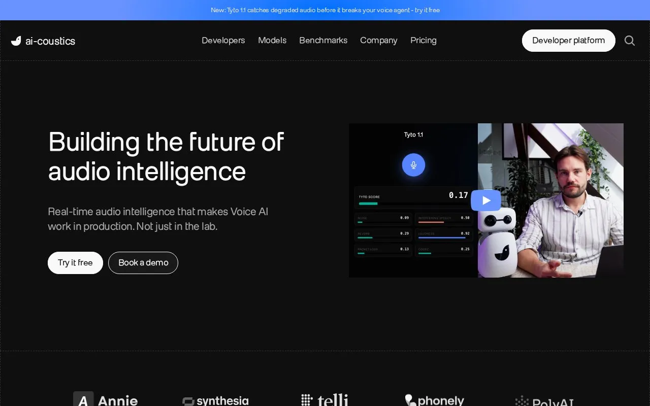 ai-coustics homepage screenshot