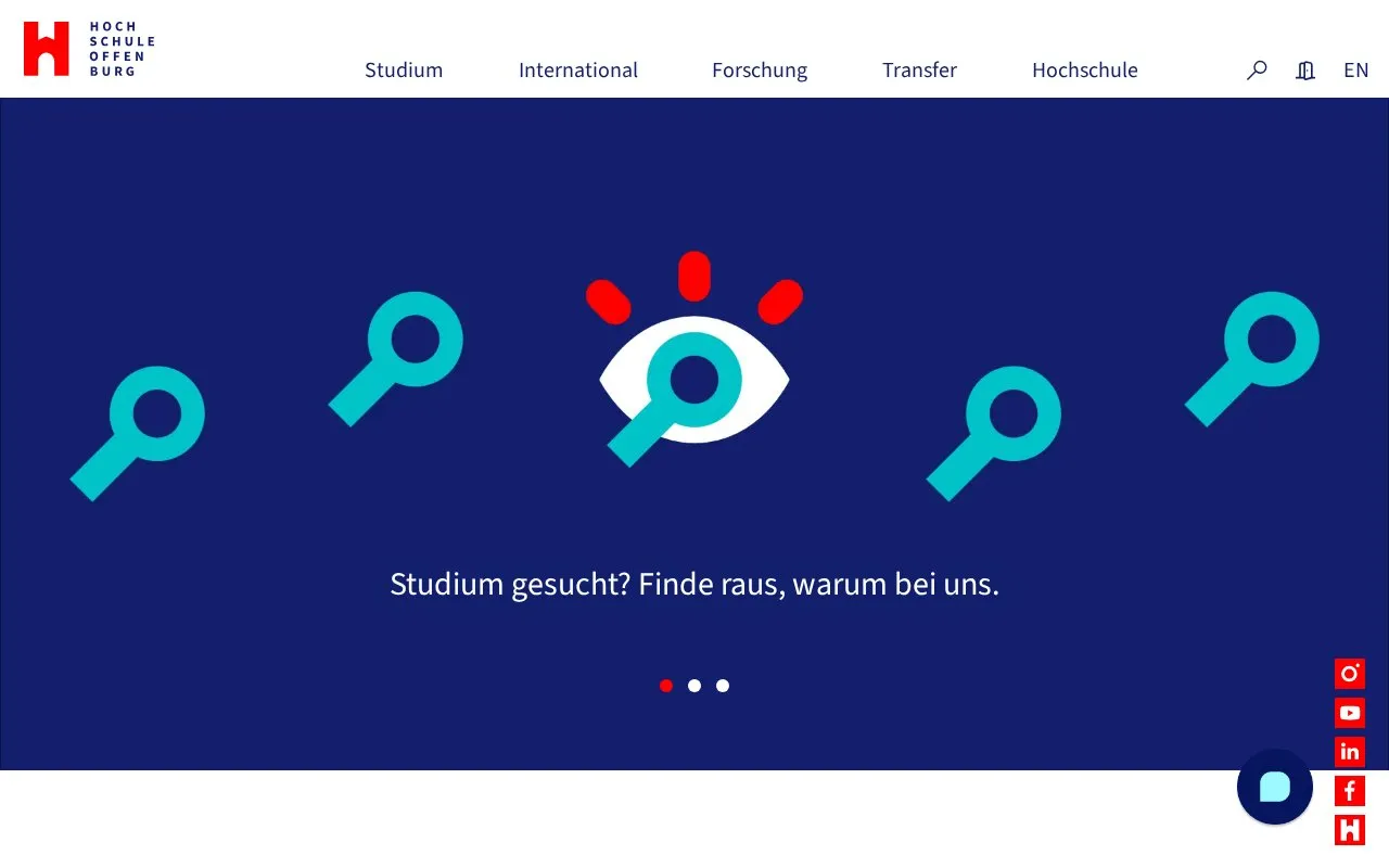 Hochschule Offenburg homepage screenshot