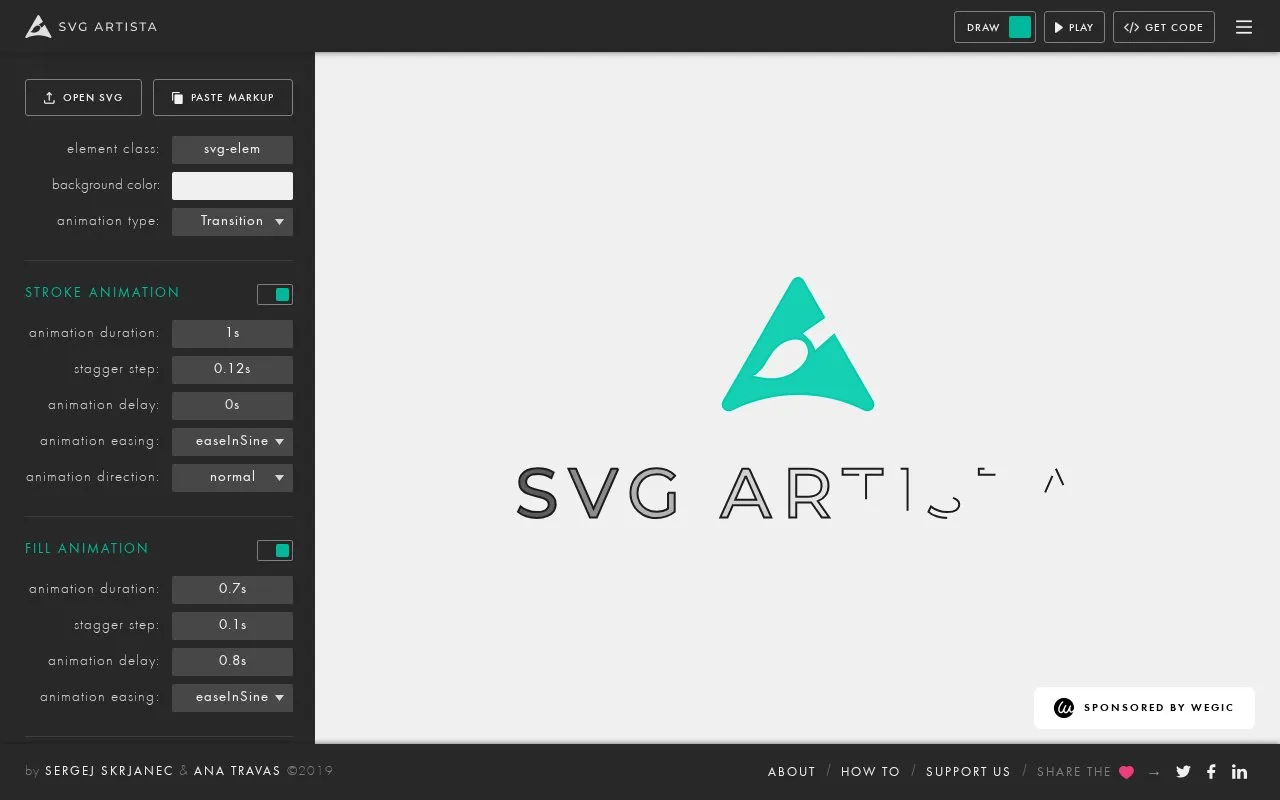 SVGArtista homepage screenshot
