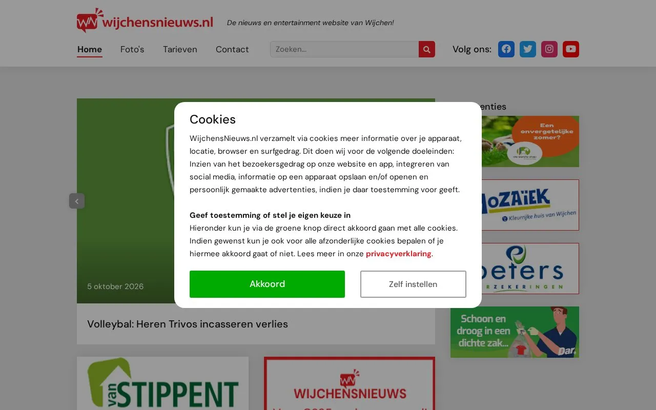 Wijchens Nieuws homepage screenshot