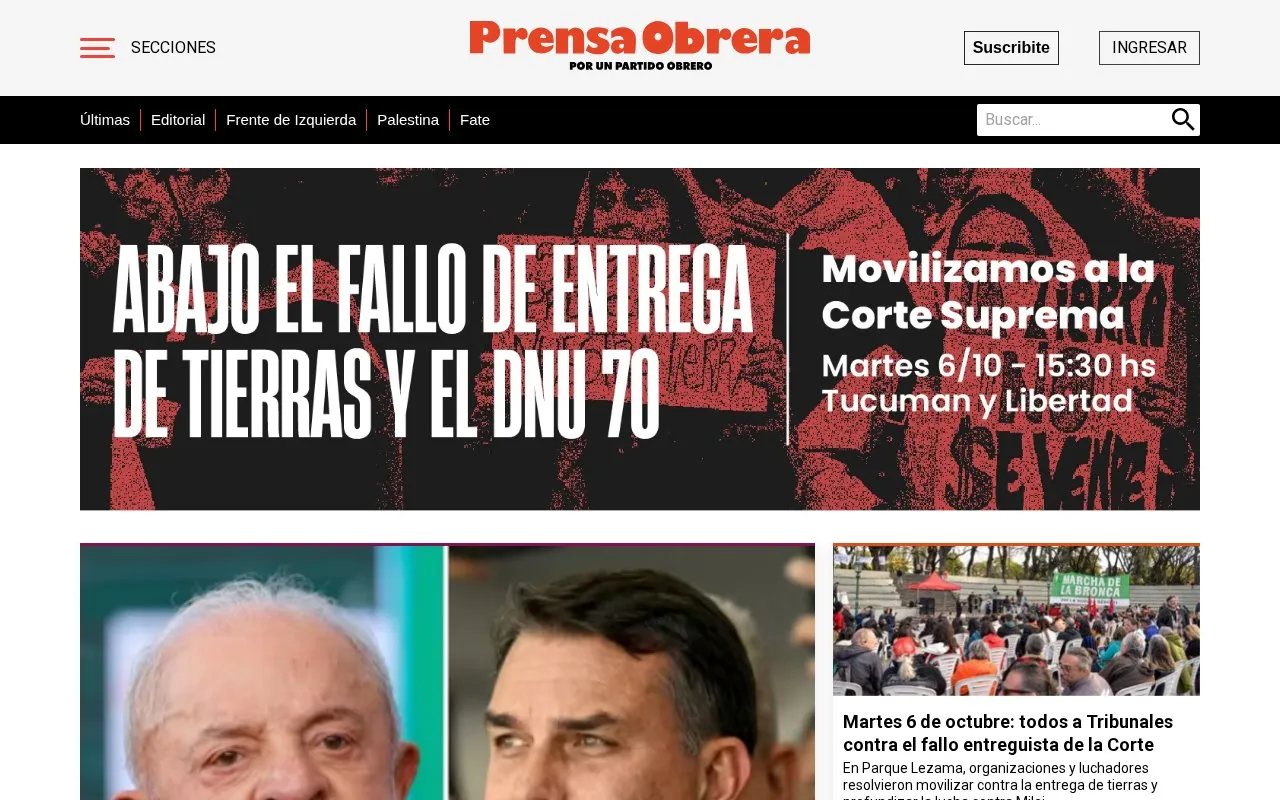 Workers' Press homepage screenshot
