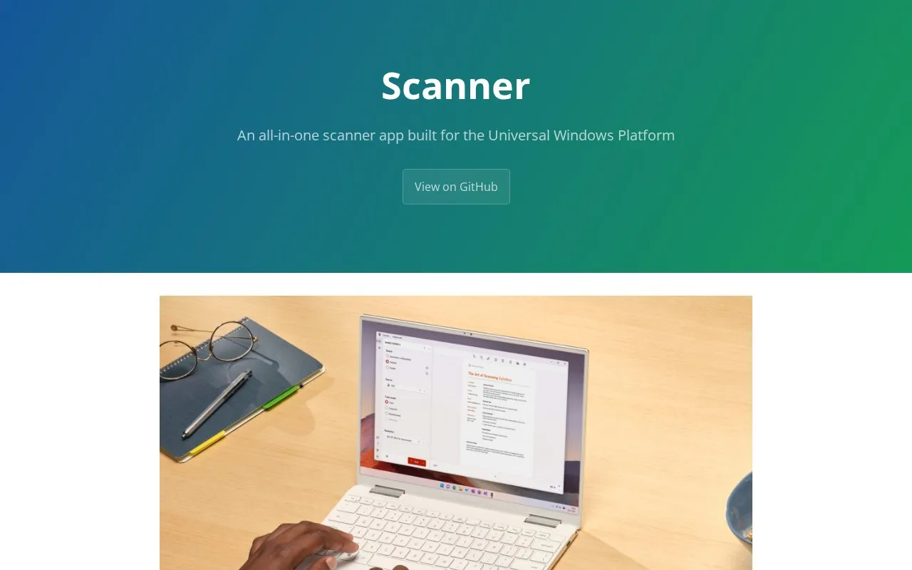 scanner homepage screenshot