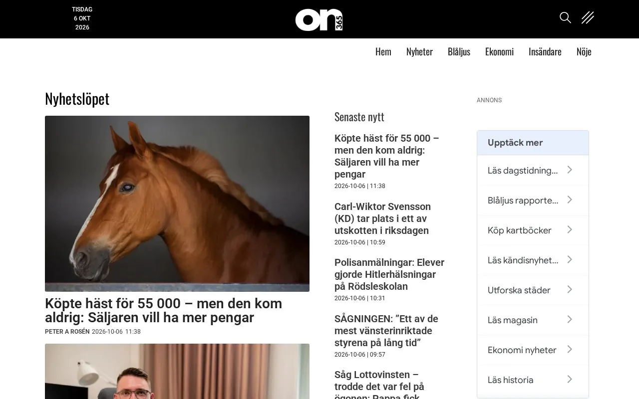 Oskarshamns-Nytt homepage screenshot