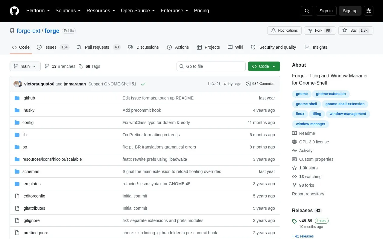 Forge homepage screenshot